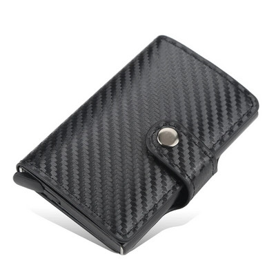 New Business ID Suport card de credit Bărbați și femei Metal RFID Vintage Aluminiu Cutie PU Piele PU Card Portofel Nota Carbon