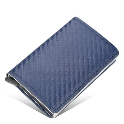New Business ID Suport card de credit Bărbați și femei Metal RFID Vintage Aluminiu Cutie PU Piele PU Card Portofel Nota Carbon