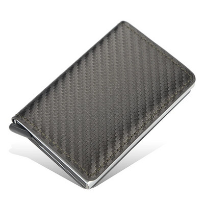 New Business ID Suport card de credit Bărbați și femei Metal RFID Vintage Aluminiu Cutie PU Piele PU Card Portofel Nota Carbon