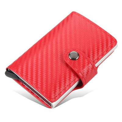 New Business ID Suport card de credit Bărbați și femei Metal RFID Vintage Aluminiu Cutie PU Piele PU Card Portofel Nota Carbon