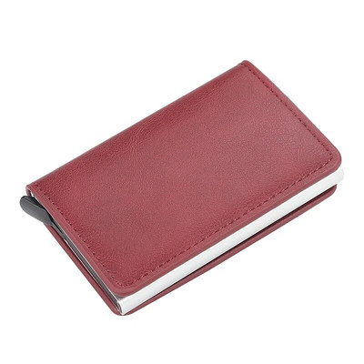 New Business ID Suport card de credit Bărbați și femei Metal RFID Vintage Aluminiu Cutie PU Piele PU Card Portofel Nota Carbon