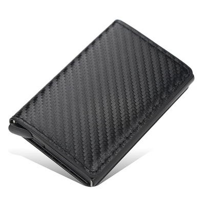 New Business ID Suport card de credit Bărbați și femei Metal RFID Vintage Aluminiu Cutie PU Piele PU Card Portofel Nota Carbon