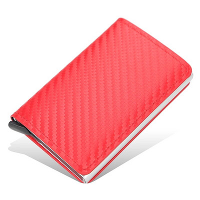 New Business ID Suport card de credit Bărbați și femei Metal RFID Vintage Aluminiu Cutie PU Piele PU Card Portofel Nota Carbon