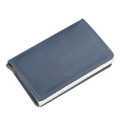 New Business ID Suport card de credit Bărbați și femei Metal RFID Vintage Aluminiu Cutie PU Piele PU Card Portofel Nota Carbon