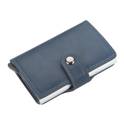 New Business ID Suport card de credit Bărbați și femei Metal RFID Vintage Aluminiu Cutie PU Piele PU Card Portofel Nota Carbon