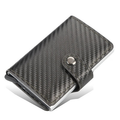 New Business ID Suport card de credit Bărbați și femei Metal RFID Vintage Aluminiu Cutie PU Piele PU Card Portofel Nota Carbon