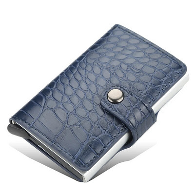 New Business ID Suport card de credit Bărbați și femei Metal RFID Vintage Aluminiu Cutie PU Piele PU Card Portofel Nota Carbon