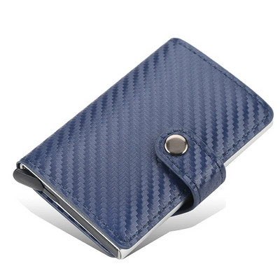New Business ID Suport card de credit Bărbați și femei Metal RFID Vintage Aluminiu Cutie PU Piele PU Card Portofel Nota Carbon
