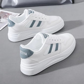Pantofi noi pentru femei Pantofi albi pantofi vulcanizati Pantofi de alergat pentru fete la moda Pantofi casual confortabili cu sireturi Pantofi pentru femei