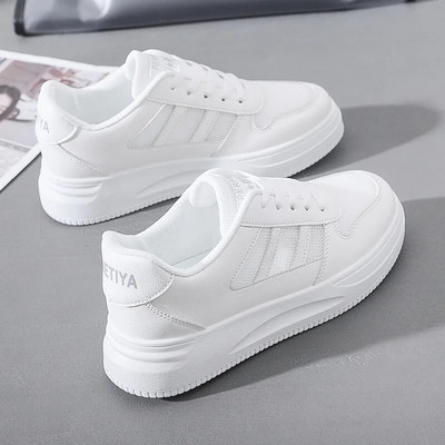 Pantofi noi pentru femei Pantofi albi pantofi vulcanizati Pantofi de alergat pentru fete la moda Pantofi casual confortabili cu sireturi Pantofi pentru femei