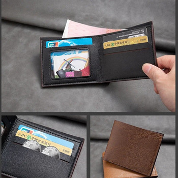 Винтидж малка банкова карта Портфейл с държач за карти с множество карти Мъжка чанта за кредитни карти Мъжки портфейл с държач за карти Плътен кожен портфейл