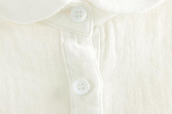 YoYiKamomo Γυναικεία βαμβακερή λινή μπλούζα 2018 Νέα Άνοιξη Φθινόπωρο μονόχρωμο Λευκό μακρυμάνικο πουκάμισο Αυθεντικές χαλαρές, casual γυναικείες μπλούζες