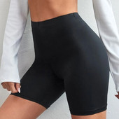 Pantaloni scurți pentru femei, subțiri, fitness, ocazional, cu talie înaltă, la modă, pantaloni scurți pentru motocicliști, de vară, subțiri, până la genunchi, pantaloni scurți negri pentru ciclism.