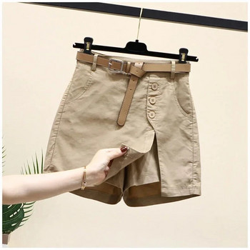 Ежедневни къси панталони от чист памук за жени през лятно облекло през 2023 г. Корейска версия универсални панталони с А-силует летни панталони дамски къси панталони