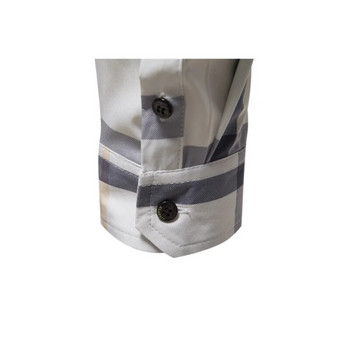 2023 Νέο ανδρικό πουκάμισο ριγέ καρό Loose Business Casual πουκάμισα υψηλής ποιότητας Μαύρο και άσπρο μακρυμάνικο ανδρικό μπλουζάκι