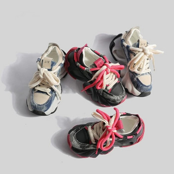 Модерни дебели подметки Вулканизирани татко обувки 2023 есен и зима Нови леки и дишащи ежедневни спортни дамски обувки Trafza