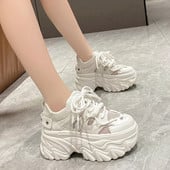 Pantofi pentru femei 2023, de înaltă calitate, cu șireturi, pantofi vulcanizați pentru femei, de vară, de culoare uni, pantofi de tenis pentru femei, pantofi cu platformă