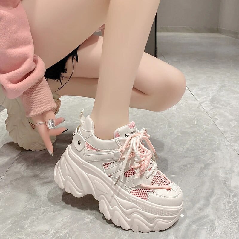 Pantofi pentru femei 2023, de înaltă calitate, cu șireturi, pantofi vulcanizați pentru femei, de vară, de culoare uni, pantofi de tenis pentru femei, pantofi cu platformă