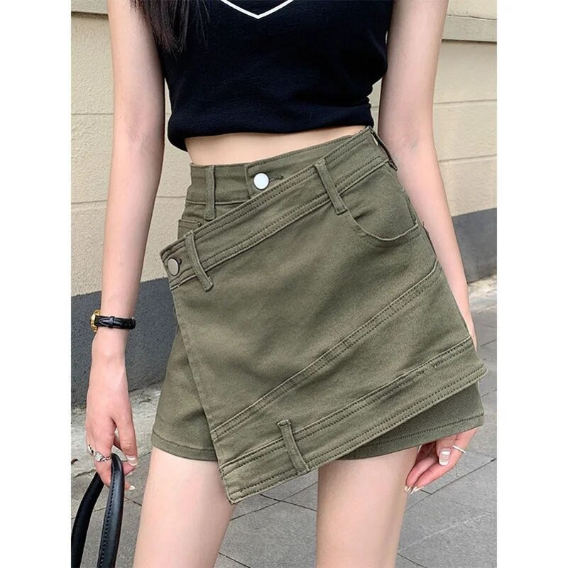 Nagy méretű női alkalmi rövidnadrágok nyári tömör, magas derekú rövidnadrágok Női ruhák rövidnadrágok tehernadrágok női ruhák