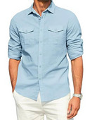 2024 m. Nauji vyriški laisvalaikio palaidinė Medvilniniai marškiniai Laisvi viršutiniai marškinėliai ilgomis rankovėmis Pavasario ruduo Laisvalaikio gražūs vyriški marškiniai