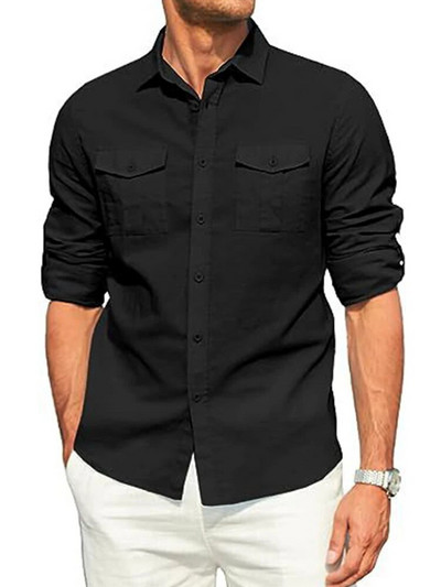 2024 m. Nauji vyriški laisvalaikio palaidinė Medvilniniai marškiniai Laisvi viršutiniai marškinėliai ilgomis rankovėmis Pavasario ruduo Laisvalaikio gražūs vyriški marškiniai