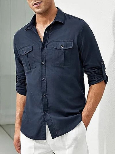 2024 m. Nauji vyriški laisvalaikio palaidinė Medvilniniai marškiniai Laisvi viršutiniai marškinėliai ilgomis rankovėmis Pavasario ruduo Laisvalaikio gražūs vyriški marškiniai