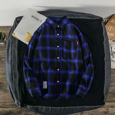 Cămăși pentru bărbați Cămașă în carouri casual cu mânecă lungă cu nasturi pentru bărbați Cămașă în carouri casual Cămăși în aer liber Topuri Livrare rapidă