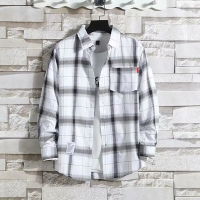 Cămăși pentru bărbați Cămașă în carouri casual cu mânecă lungă cu nasturi pentru bărbați Cămașă în carouri casual Cămăși în aer liber Topuri Livrare rapidă