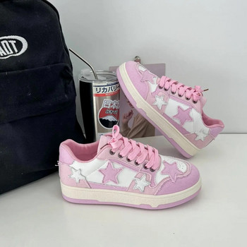 Модни розови вулканизирани обувки Дамски маратонки Студентски обувки Баскетболни обувки
