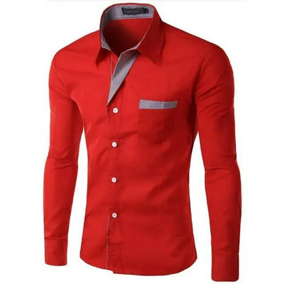 2022 Reducere la modă Nouă Camisa Masculina Cămașă cu mânecă lungă Bărbați Slim Fit Design Formal Casual Brand Cămașă de rochie pentru bărbați M-4XL