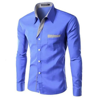 2022 Reducere la modă Nouă Camisa Masculina Cămașă cu mânecă lungă Bărbați Slim Fit Design Formal Casual Brand Cămașă de rochie pentru bărbați M-4XL