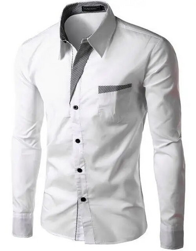 2022 Reducere la modă Nouă Camisa Masculina Cămașă cu mânecă lungă Bărbați Slim Fit Design Formal Casual Brand Cămașă de rochie pentru bărbați M-4XL
