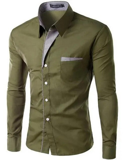 2022 Reducere la modă Nouă Camisa Masculina Cămașă cu mânecă lungă Bărbați Slim Fit Design Formal Casual Brand Cămașă de rochie pentru bărbați M-4XL