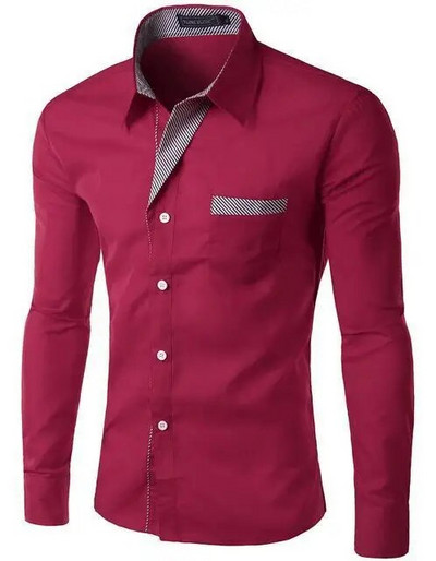2022 Reducere la modă Nouă Camisa Masculina Cămașă cu mânecă lungă Bărbați Slim Fit Design Formal Casual Brand Cămașă de rochie pentru bărbați M-4XL