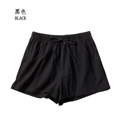 Pantaloni scurți casual de in Pantaloni scurți de antrenament de gimnastică pentru femei Pantaloni scurți din bumbac Pantaloni scurți cu talie înaltă, negri, pentru femei, Pantaloni scurți pentru femei, sport pentru femei