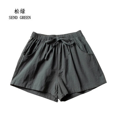 Pantaloni scurți casual de in Pantaloni scurți de antrenament de gimnastică pentru femei Pantaloni scurți din bumbac Pantaloni scurți cu talie înaltă, negri, pentru femei, Pantaloni scurți pentru femei, sport pentru femei