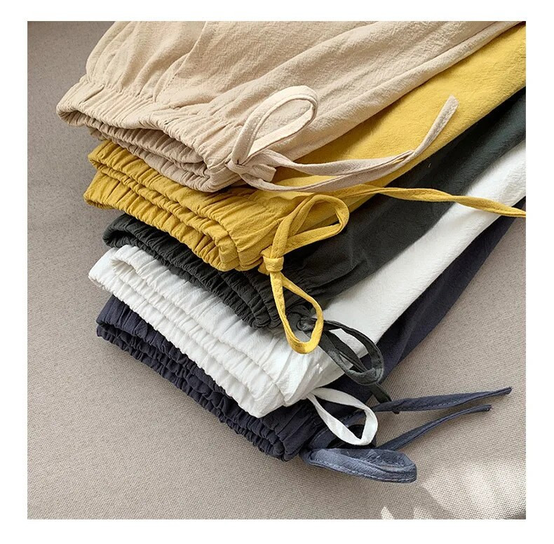 Paprasti lininiai šortai Moteriški šortai treniruotėms Medvilniniai trumpos kelnės aukštu juosmeniu juodi moteriški trumpi moteriški šortai sportiniai moteriški