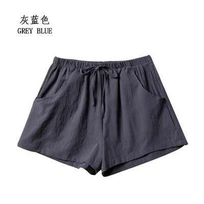 Pantaloni scurți din bumbac și in Pantaloni scurți sport pentru femei de vară, uni, talie înaltă, pantaloni scurți negri, la modă pentru femei, ocazional, pantaloni scurti de bază