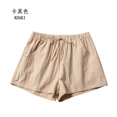 Pantaloni scurți din bumbac și in Pantaloni scurți sport pentru femei de vară, uni, talie înaltă, pantaloni scurți negri, la modă pentru femei, ocazional, pantaloni scurti de bază