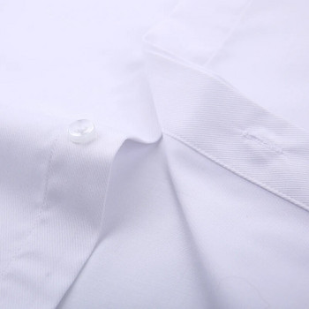 Ανδρικό κλασικό μπροστινό μπροστινό μπλουζάκι με γαλλικές μανσέτες φόρεμα χωρίς τσέπη, πλήρες μανίκι, τυπική εφαρμογή, λευκά πουκάμισα δεξιώσεων γάμου