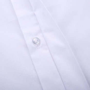 Ανδρικό κλασικό μπροστινό μπροστινό μπλουζάκι με γαλλικές μανσέτες φόρεμα χωρίς τσέπη, πλήρες μανίκι, τυπική εφαρμογή, λευκά πουκάμισα δεξιώσεων γάμου