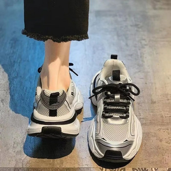 Обувки за жени Ежедневни маратонки Обувки на платформа Обувки с въртящи се маратонки Кошница Ежедневни масивни обувки с връзки Плюс размер 43 Zapatos De Mujer