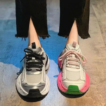 Обувки за жени Ежедневни маратонки Обувки на платформа Обувки с въртящи се маратонки Кошница Ежедневни масивни обувки с връзки Плюс размер 43 Zapatos De Mujer