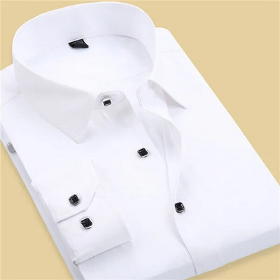 2017 m. pavasario atvykimas Vyriški marškiniai su gėlėmis Madingi ilgomis rankovėmis Individualumas Verslo laisvalaikio korėjiečių vyriški taškeliais marginti marškiniai