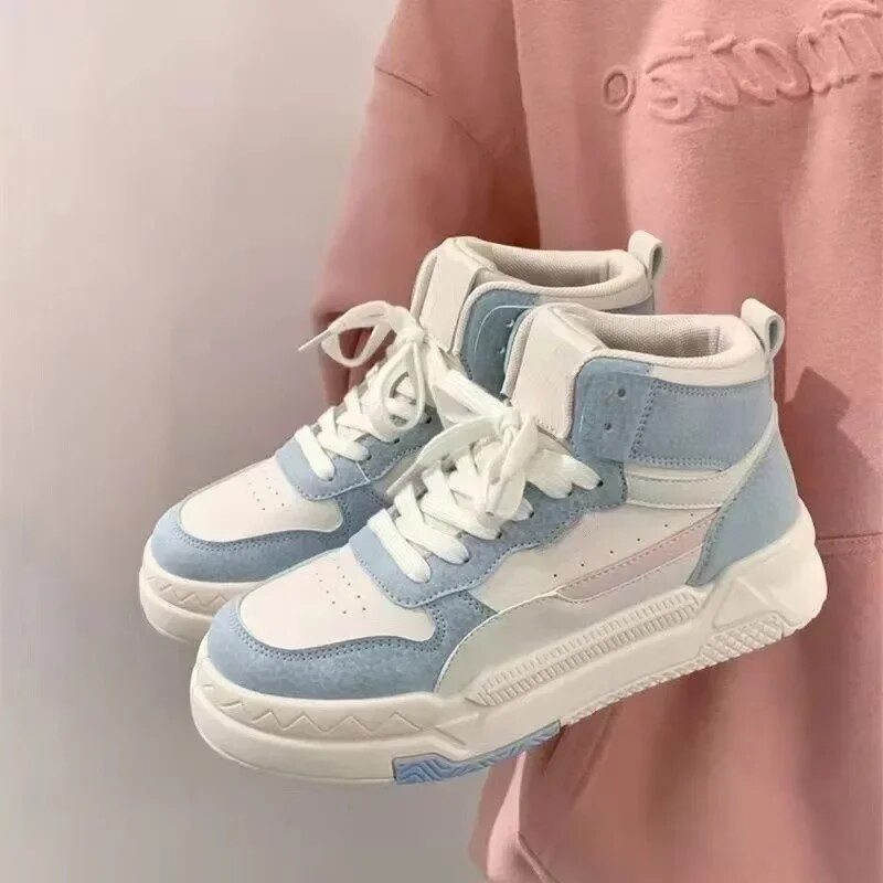Plave tenisice s platformom Ženska sportska obuća Vintage casual Vulcanize Kawaii Lolita Harajuku školske čizme Ženske ravne cipele Novi trend