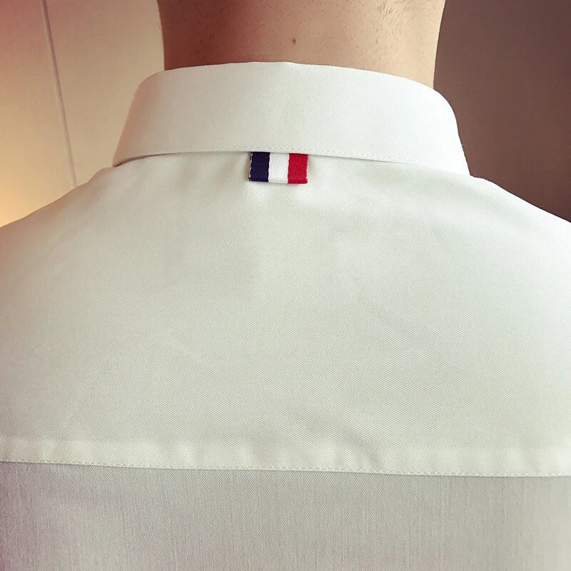 Značkové oblečenie Pánske jarné vysoko kvalitné košele s dlhým rukávom/Pánske slim fit klopové košele na voľný čas/Módne topy Plus Size 4XL 5XL