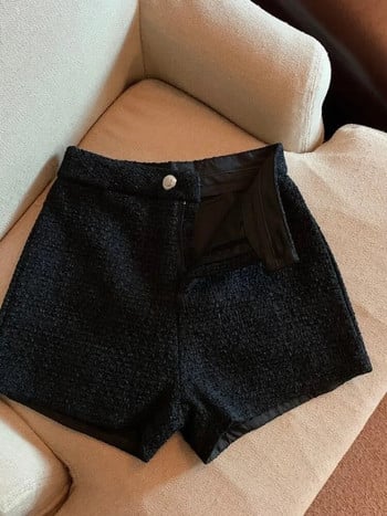 Дамски къси панталони 2024 г. Пролетни тънки черни вълнени женски панталони Y2k Clothing Pantalones Cortos De Mujer Секси къси панталони