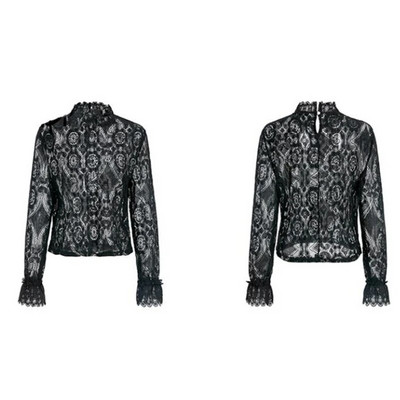 Fanco Elegantna bijela čipkasta košulja, seksi ženstvena bluza s izdubljenim vezom, ženske ljetne majice dugih lampion rukava