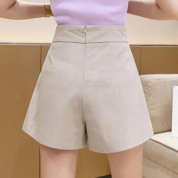 Дамски къси панталони с широки крачоли Модни естетични ежедневни летни корейски памучни панталони с висока талия, черни, секси еластични ретро къси панталони от спандекс