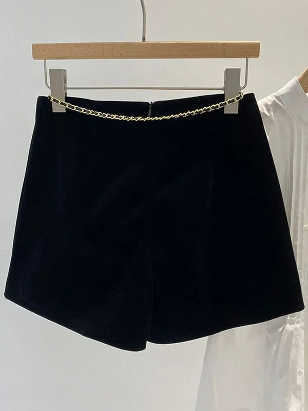 Moteriški juodi šortai aukštu juosmeniu plačiomis kojomis laisvalaikio 2023 m. Nauji rudens žiemos Y2k korėjiečių mados vintage Spice mergaičių šortai